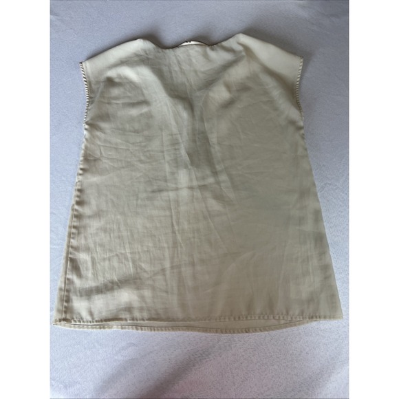 Michael Kors Sleeveless Shirt‎ Womens Small Ivory Top Tunic Sheer Front Zip - Picture 7 of 7